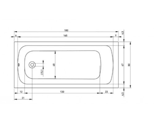 DEVIT 18080123 COMFORT Ванна 180х80, з ніжками