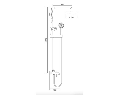 Душова система система FRAP  F2416 3х функц. лат.корпус Ø40 (хром)    (хром)