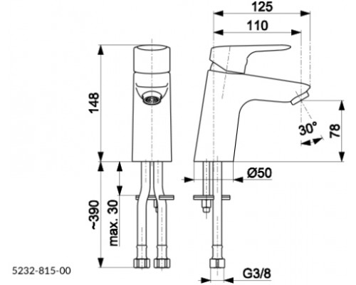 ARMATURA 5232-815-00 ABASHA Змішувач  для умивальника настільний