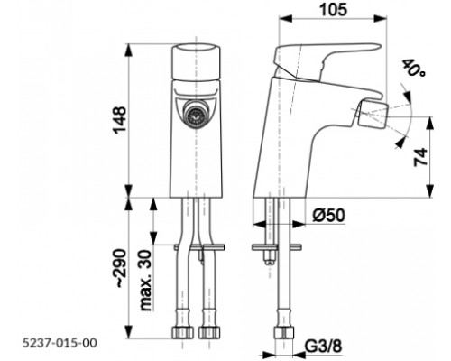 ARMATURA 5237-015-00 ABASHA Змішувач  для біде