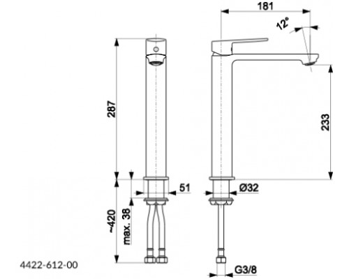 ARMATURA 4422-612-00 AGATЗмішувач для умивальника високий