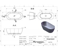 Ванна з штучного каміню Miraggio GREENLAND (MIRASOFT) (0001029)