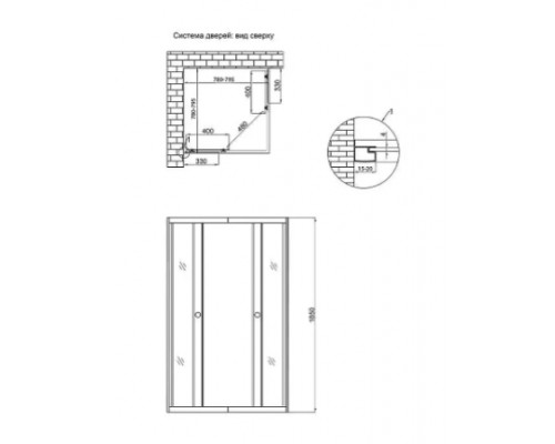 Душова кабіна Lidz Wawel SC80x80.SAT.LOW.FR, скло Frost 4 мм