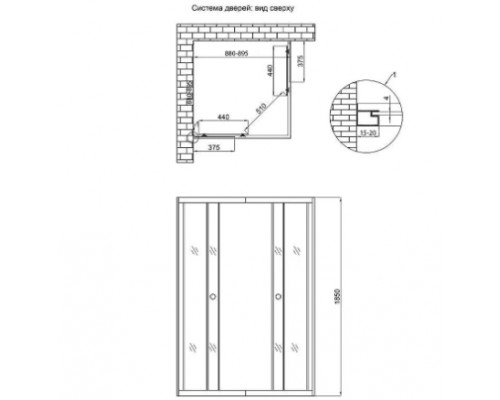 Душова кабіна Lidz Wawel SC90x90.SAT.LOW.FR, скло Frost 4 мм