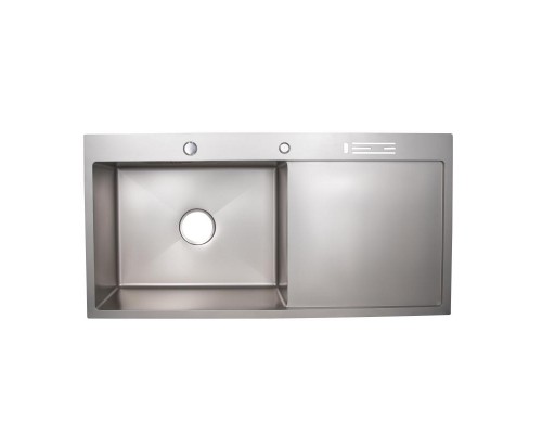 Кухонна мийка QTAP  LH10050B Brush 3.0 / 1.0 mm з полицею для ножів Grey Lidz