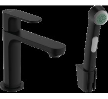 HANSGROHE Змішувач Rebris S 110 для умивальника з гігієнічною лійкою . Matt Black (72215670)