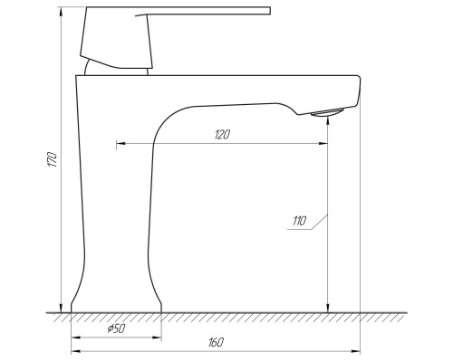 Змішувач для умивальника Globus Lux Laguna GLA-0401-10-BB