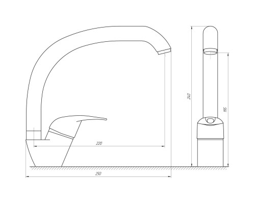 Змішувач для кухні Globus Lux Sena GLS-203S
