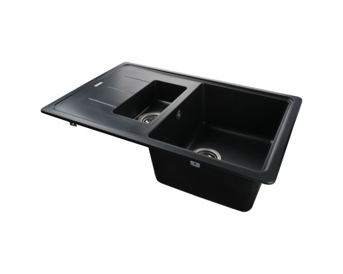 Гранітна мийка Globus Lux IZEO чорний металiк 780x500мм-А0001