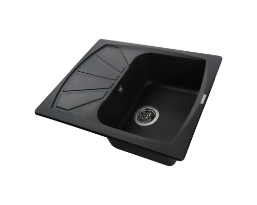 Гранітна мийка Globus Lux TANA чорний металік 610х500мм-А0001