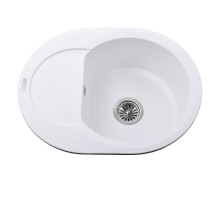 Гранітна мийка Globus Lux MORAINE білий 600х470мм-А0007