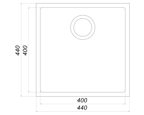 Гранітна мийка Globus Lux AMMER пiдстiльна, чорний 440х440мм-А0002