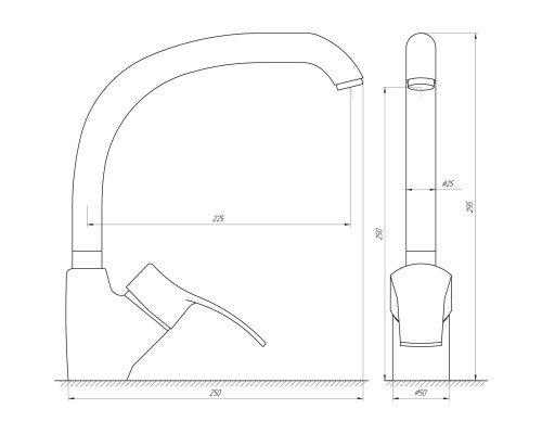 Змішувач для кухні Globus Lux QUEENSLAND GLQU-203S-BIG