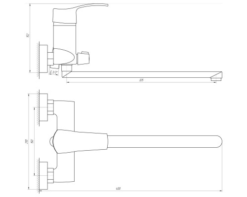 Змішувач для ванни Globus Lux QUEENSLAND GLQU-208