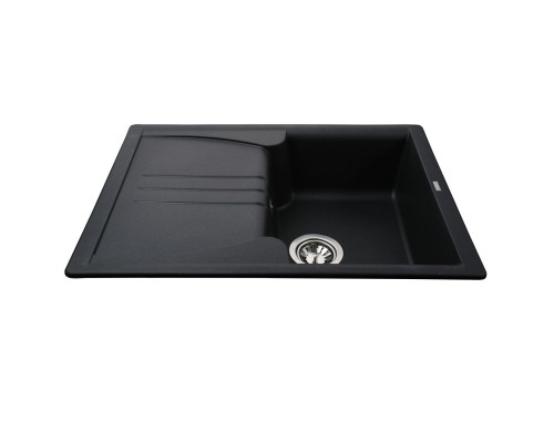 Гранітна мийка Globus Lux BALATON чорний металік 680х500мм-А0001