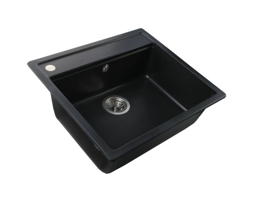 Гранітна мийка Globus Lux VOLTA  чорний металiк 570х510мм-А0001