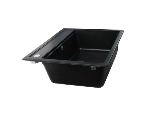 Гранітна мийка Globus Lux VOLTA  чорний металiк 570х510мм-А0001