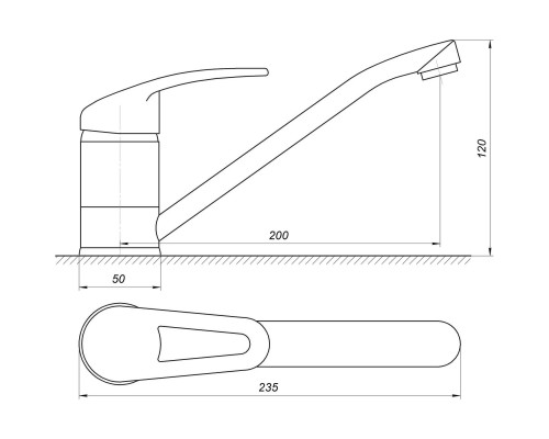 Змішувач для кухні Globus Lux Caprice GLCA-0203 латунь, на гайці