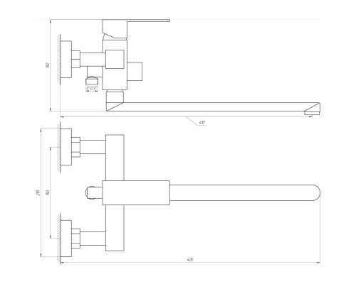 Змішувач для ванни Globus Lux SICILIA SBQ-208L