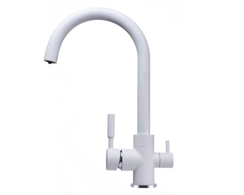 Змішувач для кухні під осмос Globus Lux LAZER GLLR-0333-7-WHITE