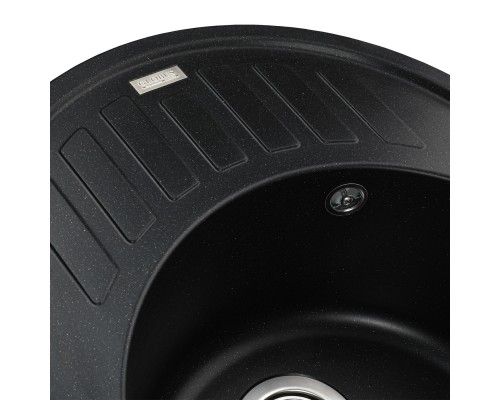 Гранітна мийка Globus Lux ARNO чорний металік 620х500мм-А0001