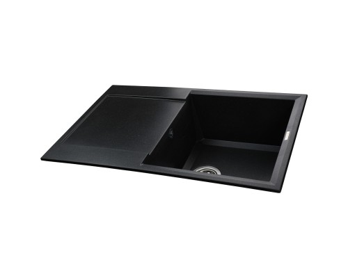 Гранітна мийка Globus Lux KOMO чорний металiк 790х500мм-А0001