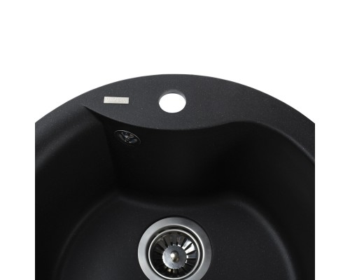 Гранітна мийка Globus Lux ORTA чорний металiк 485мм-А0001