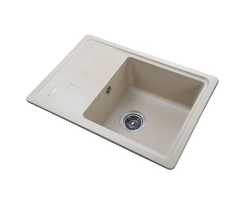 Гранітна мийка Globus Lux MONO слонова кiстка 620х435