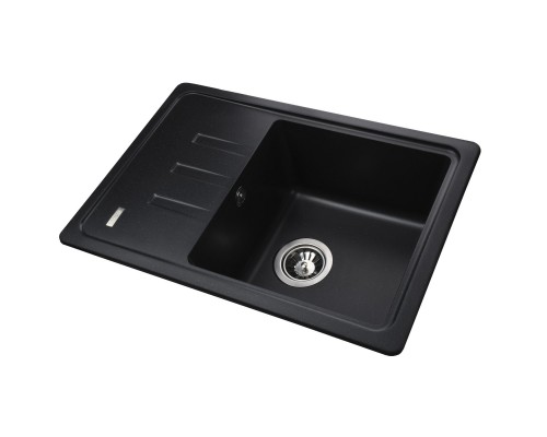 Гранітна мийка Globus Lux MONO чорний металік 620х435мм-А0001