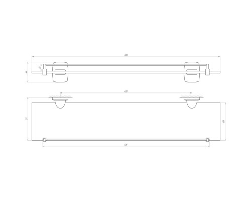 Полиця скляна Perfect Sanitary Appliances RM 1702