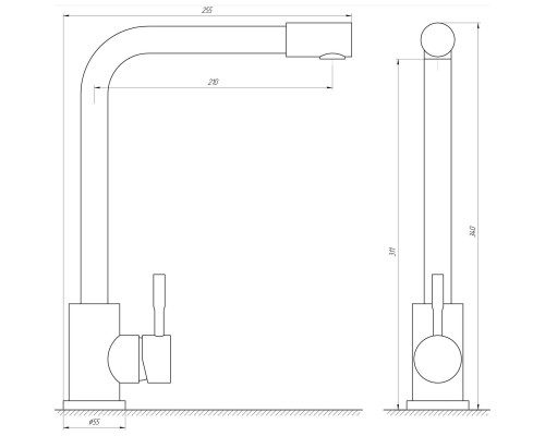 Змішувач для кухні Globus Lux ALPEN SUS-403-BB