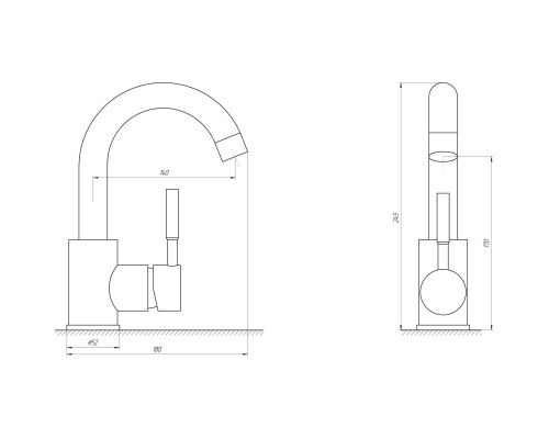 Змішувач для умивальника Globus Lux ALPEN SBT1-101S-BB