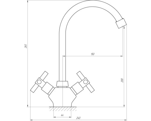 Змішувач для кухні Globus Lux DUKAT SD2-203