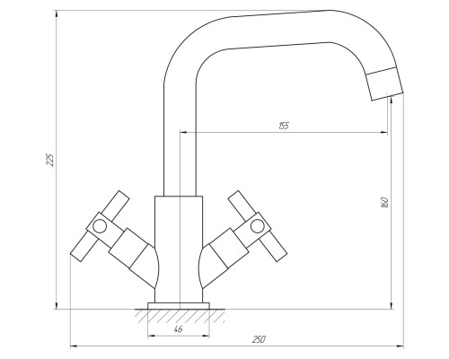 Змішувач для умивальника Globus Lux DUKAT SD4-101S