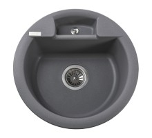 Гранітна мийка Globus Lux  GURON сірий металік 480мм-А0003
