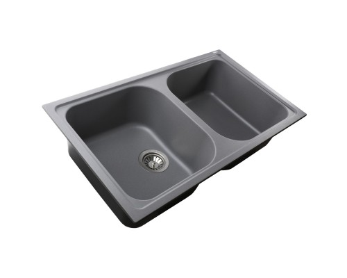 Гранітна мийка Globus Lux MALAREN  сірий металік 860х500мм-А0003