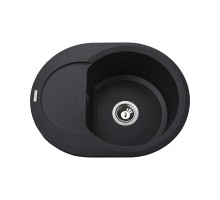 Гранітна мийка Globus Lux MORAINE чорний металік 600х470мм-А0001