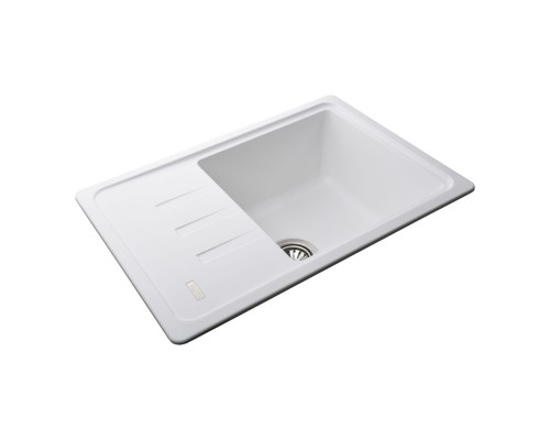 Гранітна мийка Globus Lux MONO білий 620х435мм-А0007