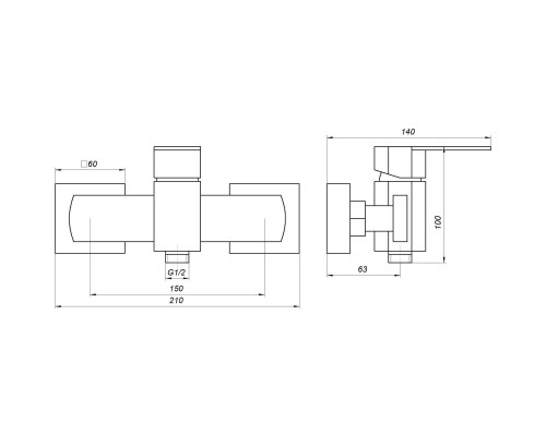 Змішувач для душу Globus Lux Sorento SQ-105HR