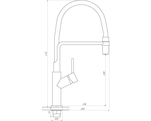 Змішувач для кухні Globus Lux DENVER Flex GDF-32-00-03