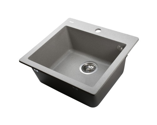 Гранітна мийка Globus Lux AOSTA сiрий камiнь 490x455мм-А0005