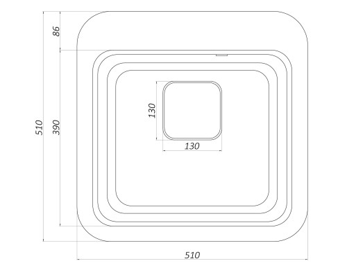 Гранітна мийка Globus Lux BARBORA мокко 510x510мм