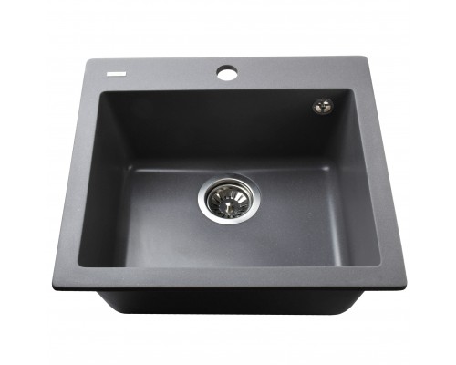 Гранітна мийка Globus Lux AOSTA сiрий металiк 490x455мм-А0003