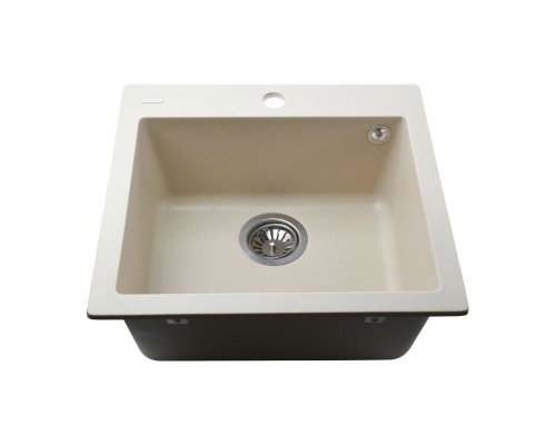 Гранітна мийка Globus Lux AOSTA слонова кiстка 490x455мм