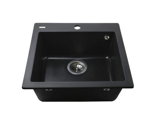 Гранітна мийка Globus Lux AOSTA чорний 490x455мм-А0002