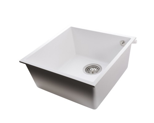 Гранітна мийка Globus Lux AMMER пiдстiльна, бiлий 440х440мм--А0007