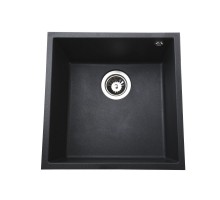 Гранітна мийка Globus Lux AMMER пiдстiльна, чорний металiк  440х440мм-А0001