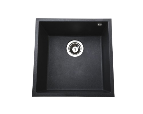 Гранітна мийка Globus Lux AMMER пiдстiльна, чорний металiк  440х440мм-А0001