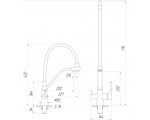 Змішувач для кухні під осмос Globus Lux GLLR-0800-00-06