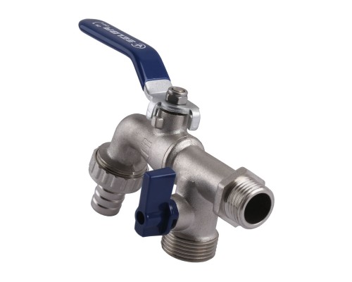 Кран SELBA кульовий для поливу подвійний 1/2″x3/4″x3/4″ SL4086